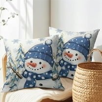 LSLJS Pillow Covers - Christmas Decorations Winter Embroidered Throw Pillow Covers 18x18" Multiple Patterns for Sofa Couch Holiday Party