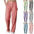 thumbnail image 1 of LSLJS Plaid Pants for Women Elastic Waist Pajamas Pants Loose Lounging Plaid Print Casual Pants, S-2XL, 1 of 3