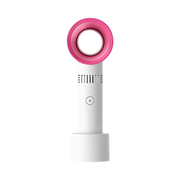 LSLJS Portable Handheld Bladeless Fan, Powerful Mini Personal Fan USB Rechargeable Battery Operated Desktop Table Fan with Base, 3 Speeds Strong Airflow Quiet Cooling Fan for Home Office