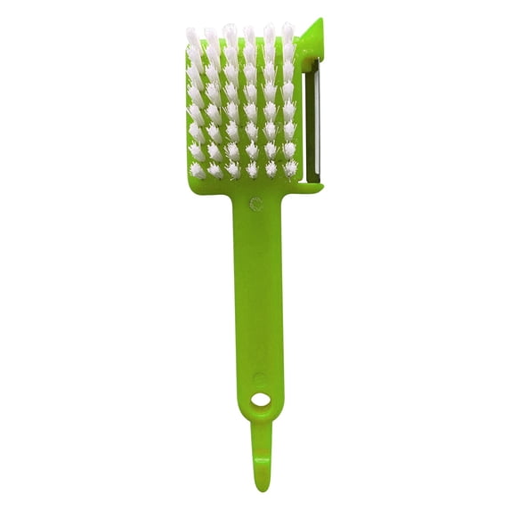 LSLJS Potato Peelers Brush, Kitchen Gadgets, 3 in 1 Stainless Steel Fruit Peeler with Excavation Design, Multi-Functional Peeler with Vegetables Cleaning Brush Scrape Knife Kitchen Tools for Carrot