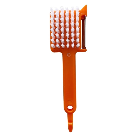 LSLJS Potato Peelers Brush, Kitchen Gadgets, 3 in 1 Stainless Steel Fruit Peeler with Excavation Design, Multi-Functional Peeler with Vegetables Cleaning Brush Scrape Knife Kitchen Tools for Carrot