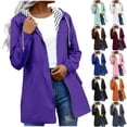 thumbnail image 1 of LSLJS Rain Jacket Women Plus Size Fast Drying Workout Tops Casual Loose Outdoor Waterproof Rain Jacket with Hooded, S-5XL, 1 of 3