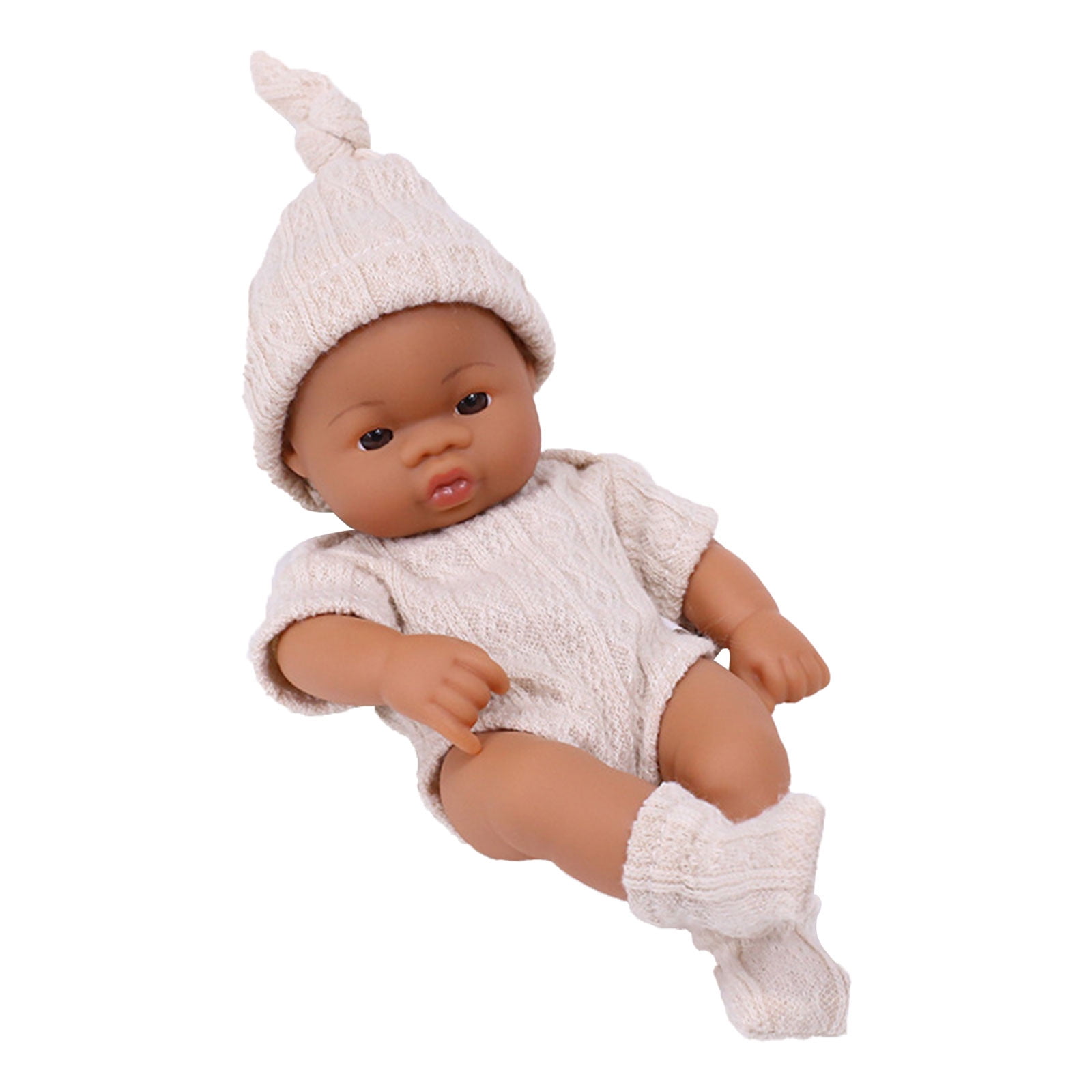 LSLJS Reborn Baby Dolls Toddlers Toys, 7 Inch Black Skin Realistic Baby ...