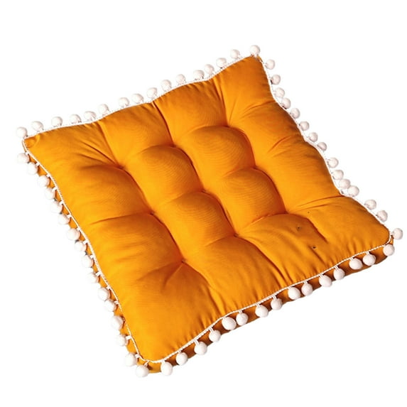 LSLJS Seat Cushion,3D Ball Edge Decor Chair Pads with Ties for Non Slip,Striped Cozy Thick Rice Futon Cushion Reduce Pressure Square Seat Plush Chair Cushion for Kitchen Dining Office Chair Floor