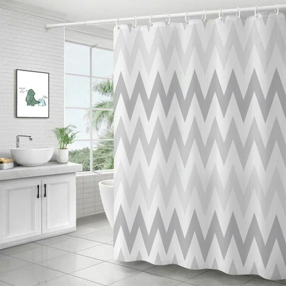 LSLJS Shower Curtain for Bathroom - 71"x71" Gray Gradual Herringbone Fabric Shower Curtain with 12 Hooks, Waterproof Quick-Drying Washable Shower Curtain Modern Style Bathroom Decor for Bathrubs Spa
