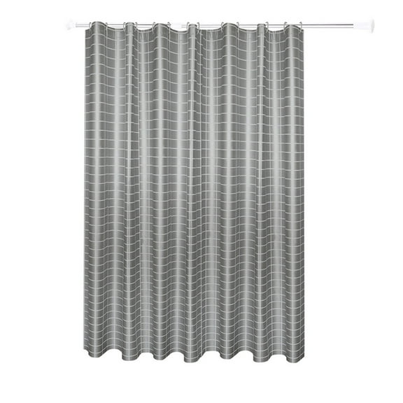 LSLJS Shower Curtain,Gray Grid Patter Shower Curtain Set With 10 Hooks 59*79" Modern Nordic Style Waterproof Quick-dry Hotel Quality Universal For All Seasons In Bath Bathtubs Spa