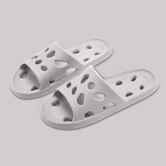 LSLJS Shower Shoes Quick Dry Non-Slip Bathroom Slippers for Men Women Dorm Home Slides Ultra-Soft Comfort Fit Slides Gray 44/45 on Clearance
