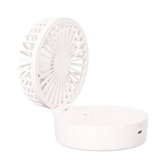 LSLJS Small Personal Desk Fan with Mist Spray, Portable Desktop Table Water Misting Fan with Colorful LED Lights, 3 Speeds Strong Airflow USB Rechargeable Cooling Mister Fan for Office Bedroom Camping