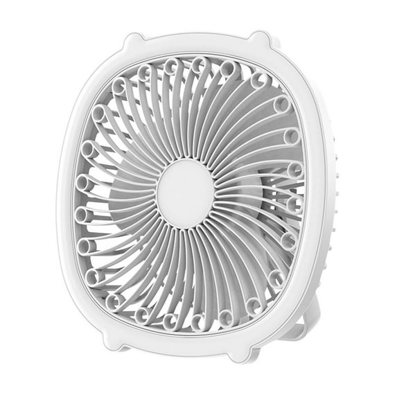 LSLJS Small USB Desk Fan, 7.8 inch Portable Desktop Table Fan with LED Lights 3 Speeds Strong Airflow Quiet Operation Cooling Fan Hanging/Standing Mini Personal Fan for Home Office Bedroom Car