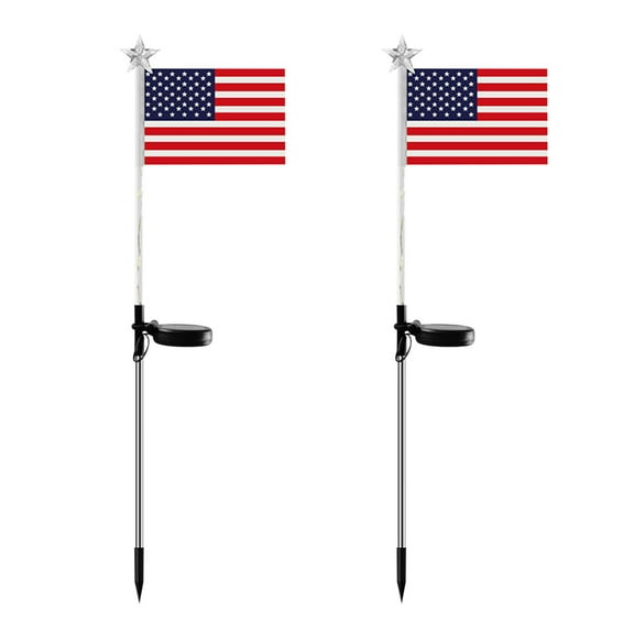 LSLJS Solar Lights For Outside,LED Outdoor Light Waterproof American Flag Yard Home Garden Courtyard Decor Night Light For Garden Yard Pathway