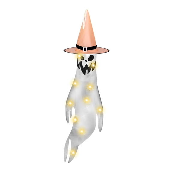 LSLJS Solar Lights For Outside,LED Outdoor Light Waterproof Halloween Polyester Flag Halloween Home Decoration Glowing Face Wind Flag Night Light For Garden Yard Pathway