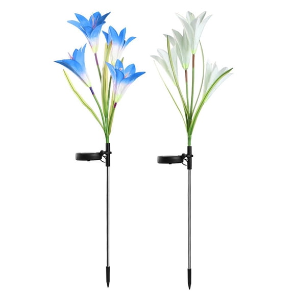 LSLJS Solar Lights For Outside,LED Outdoor Light Waterproof LED Solar Outdoor Lights Garden Yard Lilies Lamp 2Pcs Night Light For Garden Yard Pathway