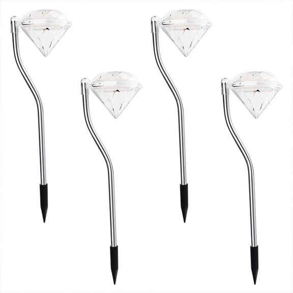 LSLJS Solar Lights For Outside,LED Outdoor Light Waterproof Outdoor Solar Diamond Shape LED Wall Garden Fence 4PC Night Light For Garden Yard Pathway