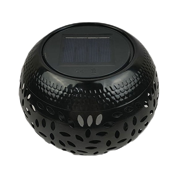 LSLJS Solar Lights Outdoor, 5.1 inch Retro Metal Round Pot Lanterns with Hollow Pattern Waterproof Solar Powered Warm White LED Lights Mini Garden Decorative Lamps for Patio Courtyard Pathway