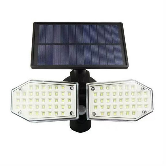 LSLJS Solar Lights For Outside,LED Outdoor Light Waterproof Solar Wall Lamp, Three Head Lamp, Intelligent Dual Head LED/COB Induction Street Lamp, Rotatable Household High Brightness Courtyard Lamp