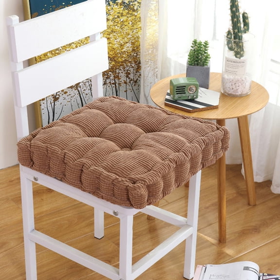 LSLJS Square Floor Pillow, Large Meditation Seat Cushion for Adult, 16 inch Tufted Corduroy Solid Chair Pad, Thicken Soft Cotton Filled Seat Pads Non-Slip Floor Cushion for Living Room Tatami Patio