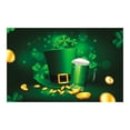 thumbnail image 1 of LSLJS St. Patrick's Day Banner Backdrop Decorations,35"x59" Fabric Green Leaves Trefoil Pattern Photo Background Irish Festival Flags Luck Green Yard Sign Spring Banners for Outdoor Party, 1 of 5