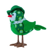 LSLJS St.Patrick's Day Glowing Birds Ornaments, Cute Plush Shamrock Green Leaves Birds Doll with Top Hat, Couple Birds with LED Lights Irish Luck Inseparable Birds Spring Table Decor Gifts for Garden