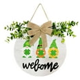 thumbnail image 1 of LSLJS St.Patrick's Day Welcome Door Sign, 12"x12" Rustic Wooden Hanging Wall Plaque Sign with Bow & Gnome Pattern Saint Patricks Decorations Irish Door Hanger Spring Decor for Outdoor Front Door Porch, 1 of 8