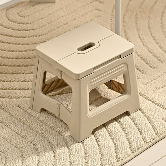 LSLJS Step Stool - Folding Sturdy Support Adults & Safe Non Slip Folding Step Stool Portable with Handle Opens Easy for Kitchen Bathroom Bedroom
