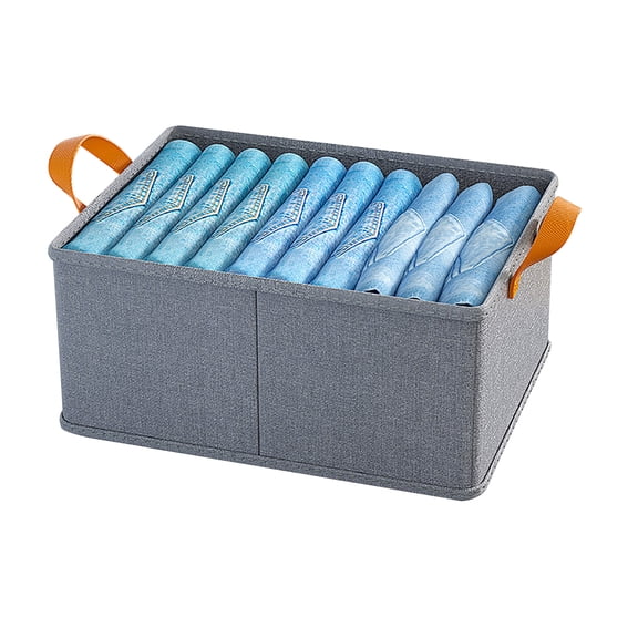 LSLJS Storage Bag closet Organizers and Storage Clothes Storage Bins Basket Large Capacity Foldable Steel Frame Box Organizer Pouch with Handles for Clothing Jeans Underwear Socks School Student
