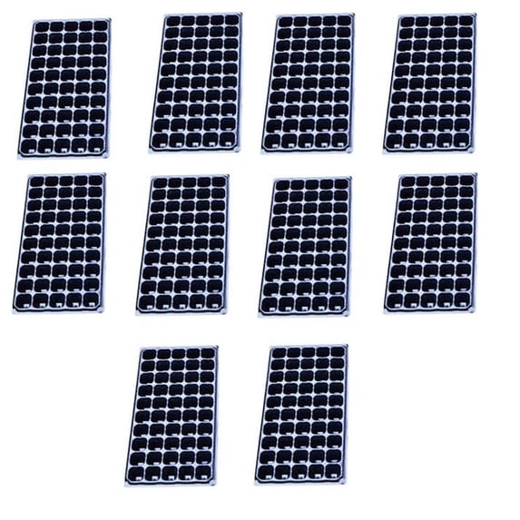 LSLJS Thickened 50 Cells Seedling Trays - 10 Pack BPA Free Plastic Gardening Germination Trays with Drainage Holes Reusable Plant Grow Plug Trays Nursery Pots Mini Propagator for Seeds Growing