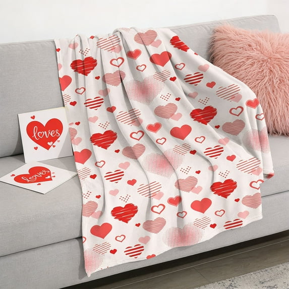 LSLJS Throw Blanket & Comfortable Sofa Valentines Day Decorations - Blanket Warm Thicken Valentines Day Gifts for Her Blankets for Sofa Bed Chair Office Nap All Seasons 59x39"
