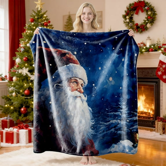 LSLJS Throw Blanket-Under $10 Christmas Decorations 40x28" Soft Warm Plush Blanket Winter Cozy Gifts Fleece Blanket for Couch Bed Festive Home Decor