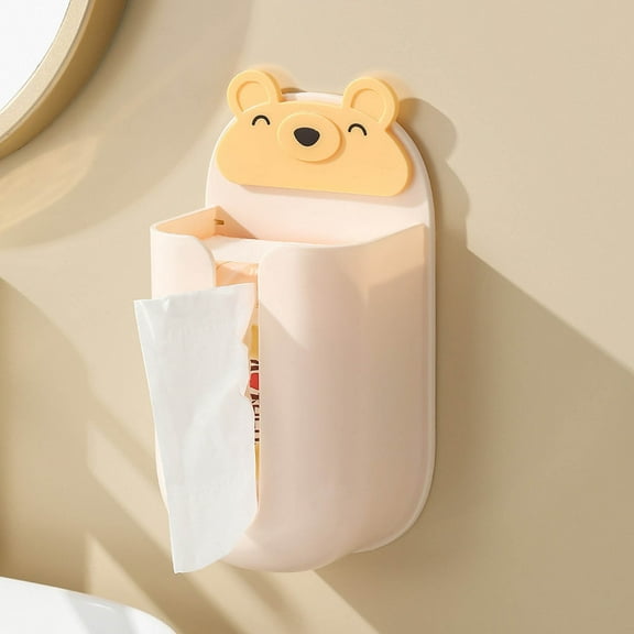 LSLJS Toilet Paper Holder Press Mount Storage Large Waterproof Paper Towel Holder Full Covered Plastic Bathroom Decor