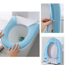 LSLJS Toilet Seat Cushion Warm & Soft Thicked Padded Toilet Seat with Snaps Washable Reusable Toilet Seat-Home Easy Installation Cleaning