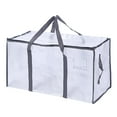 thumbnail image 1 of LSLJS Translucent Storge Bag, 24Gal/90L Large Capacity Plastic Storage Bags with Reinforced Handles & Dual Zipper Waterproof Heavy-duty Moving Totes Closet Organizers and Storage for Quilt Clothes, 1 of 8