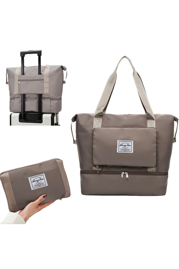 Travel Duffel Bag, Large Capacity Weekender Bags with Trolley Sleeve and Shoes Compartment, Waterproof Sport Gym Tote Bag Personal Item Bag Foldable Carry on Luggage Overnight Bag for Women Men