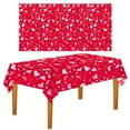 thumbnail image 1 of LSLJS Valentines Day Tablecloth, Disposable Rectangular Table Cover, Pink Love Hearts Pattern Table Cloths Waterproof Candlelight Dinner Scene Layout Prop for Wedding Engagement Party(54"x108"), 1 of 3