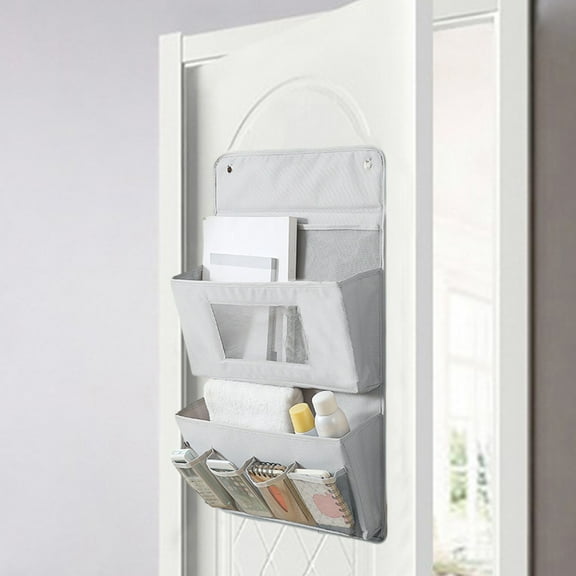 LSLJS Wall Hanging Storage Bag, Wall Mounted Organizer Basket with Pockets Small Item Organizers Multifunctional Canvas Storage Shelves Door Hanging Storage Bin for Dorm Bathroom Bedroom Kitchen