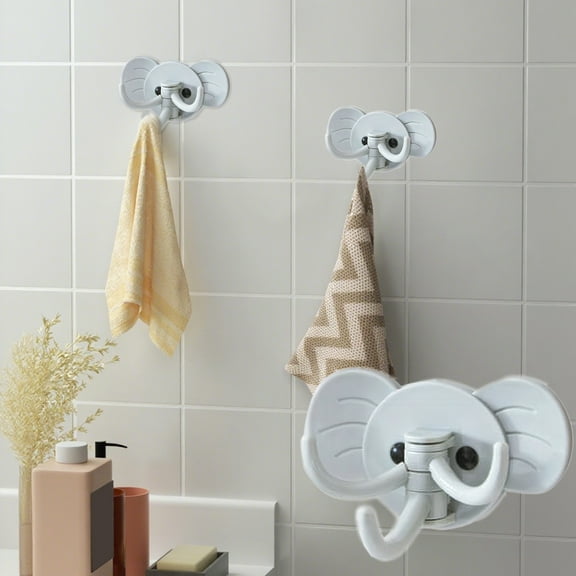 LSLJS Wall Hooks Durables Rotating Shower Curtain Hooks Strong Adhesive Traceless Hooks for Hanging Home Kitchen Bathroom Organization Decor