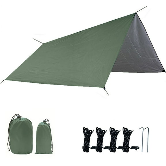 LSLJS Waterproof Camping Tarp, Hammock Rain Fly 10.5x8.2 ft Oxford Cloth Multifunctional Hammock Tarp UV Protection Sun Shade Lightweight and Compact Tent Tarp for Outdoor Backpacking Hiking Traveling
