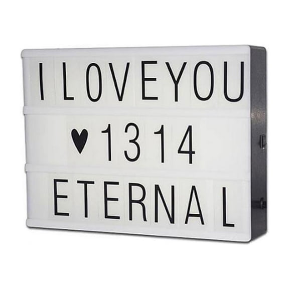 LSLJS White Board DIY Letters Light, A4 Character Alphabet Number Message Board with LED Light Source, USB/Battery Operated Letters Decorative Lamp for Bar Party Wedding Home