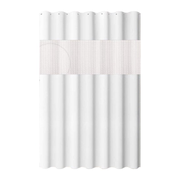 LSLJS White Shower Curtain Set For Bathroom with 12 Hooks 71x71" Modern Style with Crystal Translucent See Through Top Window Waterproof Winter In Bath Hotel Quality For Bathtubs Spa