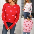 thumbnail image 1 of LSLJS Women's Sweaters Crewneck Long Sleeve Tops Casual Cozy Valentine's Day Heart Print Fall Fashion Blouses Sweaters, Gifts for Women, S-XL, 1 of 6