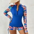 thumbnail image 1 of LSLJS Womens Long Sleeve Rash Guard Swimsuits UV UPF 50+ Sun Protection Printed Zipper Surfing One Piece Swimsuit Bathing Suit on Clearance, 1 of 7