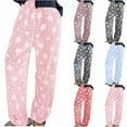 thumbnail image 1 of LSLJS Womens Pajama Pants Winter Warm Plus Size Fleece Lined Sweatpants Casual Loose with Star Printed Trousers Pants, Fall Winter Outfits, 3XL-5XL, 1 of 6