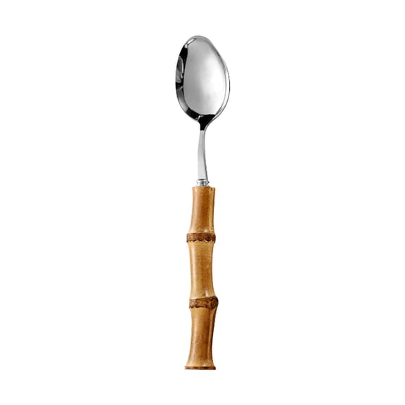 LSLJS Wooden Coffee Spoons, Kitchen Utensil, Stainless Steel Coffee Stirring Spoons with Bamboo Handle Sturdy Dessert Spoons Mirror Polished Teaspoons Tableware Decoration for Tea Ice Cream Cake