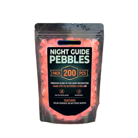 LSLXA 200PCS Glow Pebbles Glowing Rocks Luminous Stones for Outdoor Decor,Garden Lawn Yard,Aquarium,Walkway,Fish Tank,Landscaping Decorations