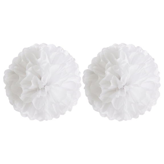LSLXA 2Pcs White Tissue Paper Flower Balls Tissue Pom Poms Flowers Paper Flower Ball For Party Backdrop Decoration 6 Inch