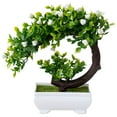 thumbnail image 1 of LSLXA Artificial Bonsai Tree Potted Plant Simulation Grass Plastic Fake Plant for Desk Tabletop Living Room Bedroom Decor, 1 of 4