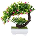 thumbnail image 1 of LSLXA Artificial Bonsai Tree Potted Plant Simulation Grass Plastic Fake Plant for Desk Tabletop Living Room Bedroom Decor, 1 of 4