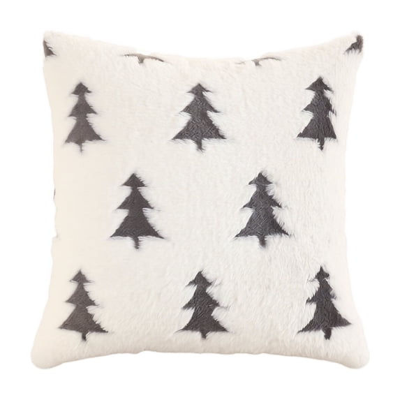 LSLXA Christmas Tree Pillow Covers Winter Woven Plush Breathable Throw Pillow Covers 18 X 18 Pillow Covers For Sofa Bed Living Room Home Decor
