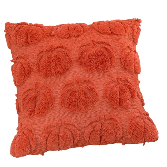 LSLXA Fall Pillow Covers Pumpkin Fall Decor 18X18 Orange Fall Decorative Pillow Covers Plush Faux Fur Farmhouse Pillow Covers Porch Sofa Couch Cushion Bed Livingroom