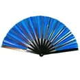 thumbnail image 1 of LSLXA Hand Rave Fan Holographic Folding Popping Line Dance Fan Foldable Handheld Clacking Fans for Line Dancing Craft Laser Rave Accessories for Festival Party Club, 1 of 4