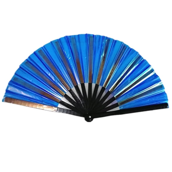 LSLXA Hand Rave Fan Holographic Folding Popping Line Dance Fan Foldable Handheld Clacking Fans for Line Dancing Craft Laser Rave Accessories for Festival Party Club